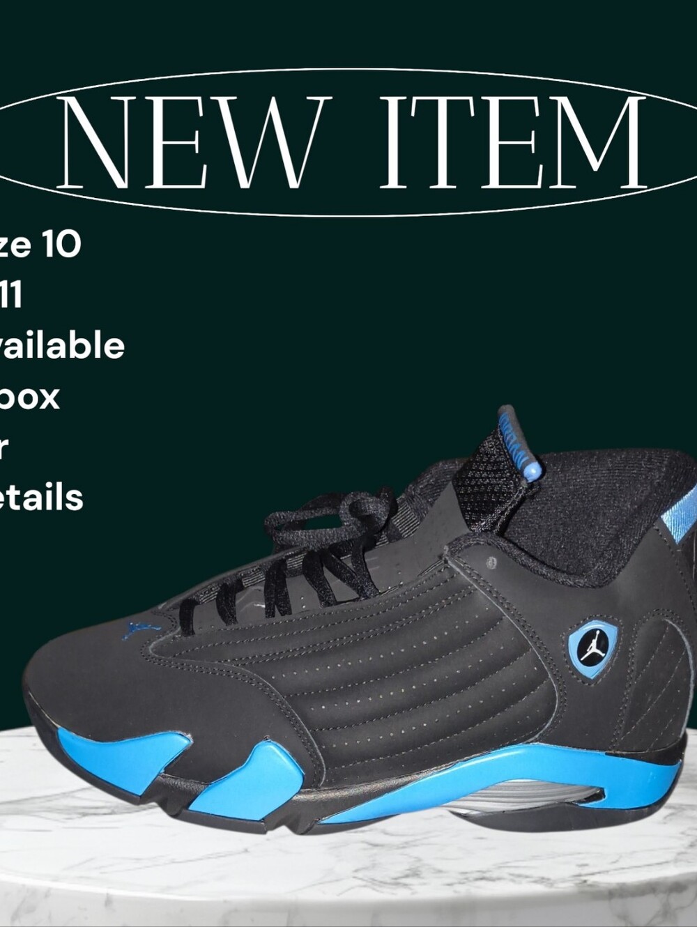 Jordan Men’s Athletic Shoes Black and Bright Blue - Picture 3 of 3